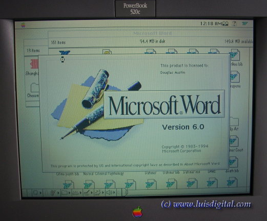 Microsoft Word en Macintosh version 6
